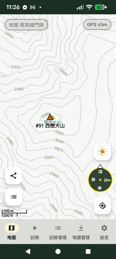追追地圖‧等高線門牌底圖，顯示等高線與門牌號碼標示